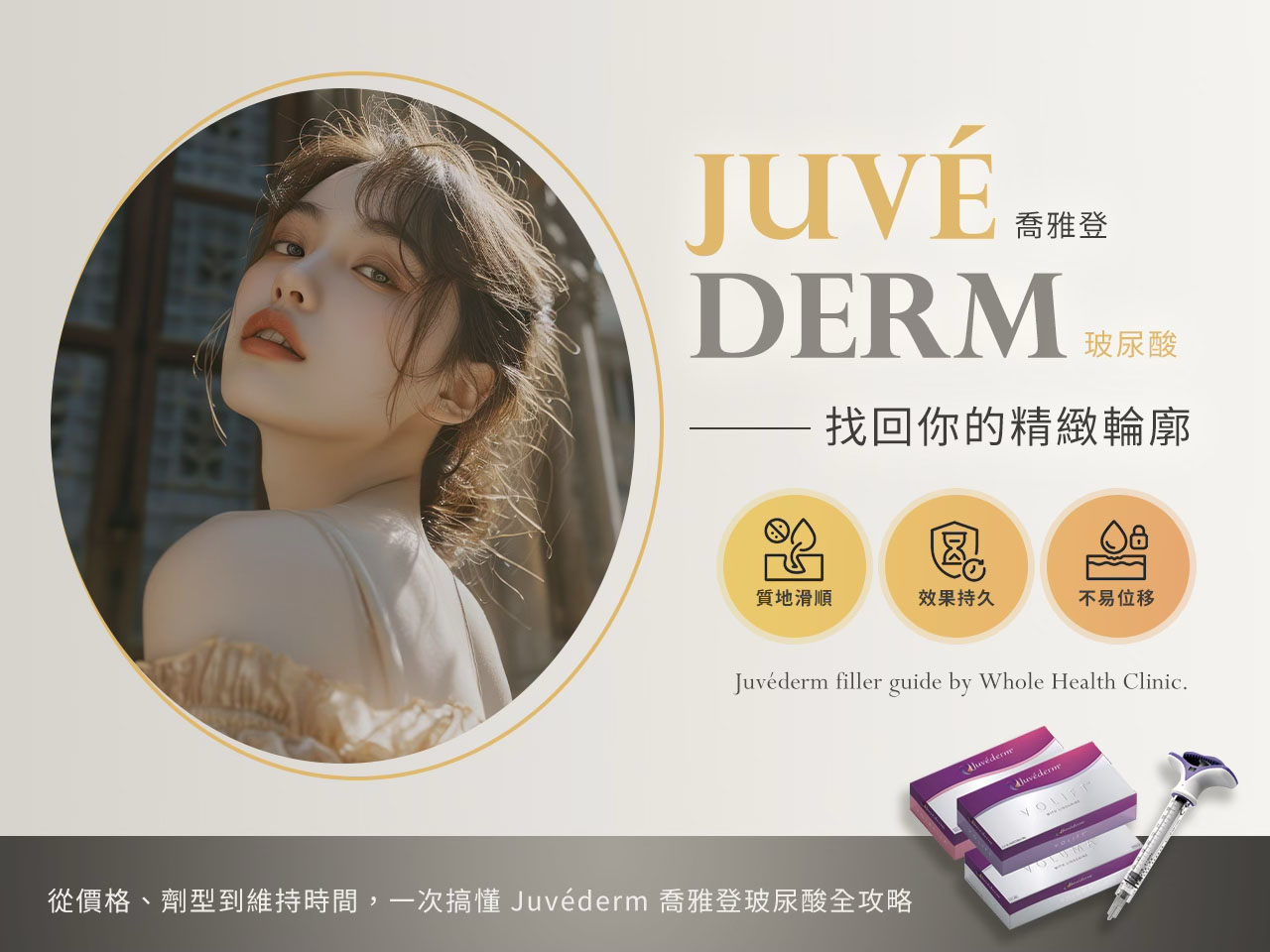 荃威診所 喬雅登玻尿酸(Juvéderm)全攻略:價格、劑型、維持多久?醫師解析打造精緻輪廓的秘密